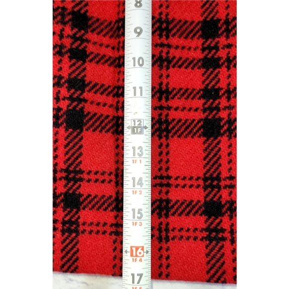 Eddie Bauer Red Black Plaid Mini Skirt Women Size 6 Wool Blend Preppy Academia - Picture 10 of 10